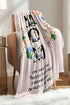 Heartfelt Message Floral Print Soft Flannel Throw Blanket