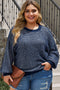 Heathered Knit Plus Size Drop Shoulder Sweater
