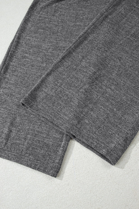 Heathered Soft Knit Three Piece Cardigan And Pant Lounge Set