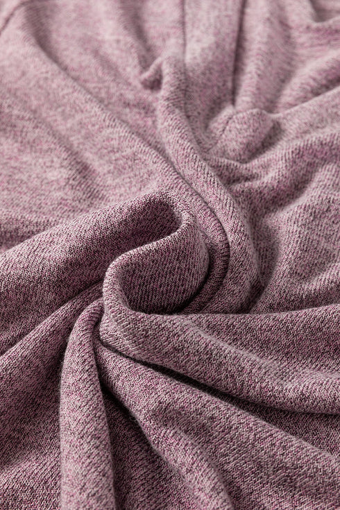 Heathered Soft Knit Three Piece Cardigan And Pant Lounge Set