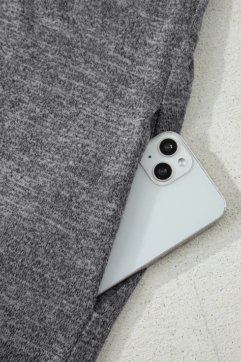 Heathered Soft Knit Three Piece Cardigan And Pant Lounge Set