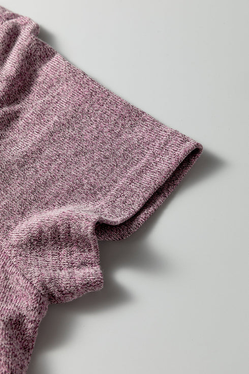 Heathered Soft Knit Three Piece Cardigan And Pant Lounge Set