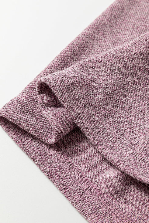 Heathered Soft Knit Three Piece Cardigan And Pant Lounge Set