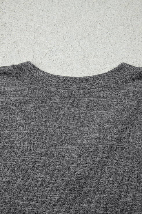 Heathered Soft Knit Three Piece Cardigan And Pant Lounge Set