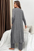 Heathered Soft Knit Three Piece Cardigan And Pant Lounge Set
