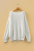 Heavy Ribbed Knit Exposed Seam Slouchy Sweater