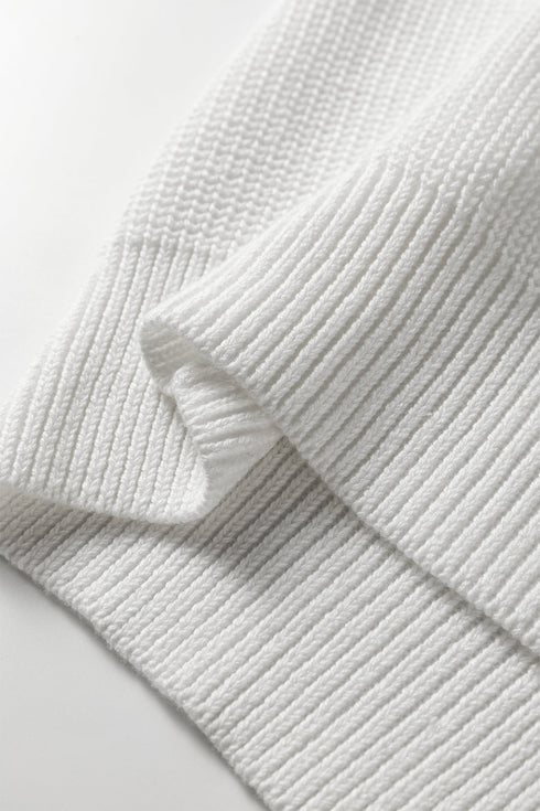 Heavy Ribbed Knit Exposed Seam Slouchy Sweater