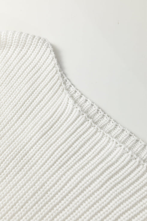 Heavy Ribbed Knit Exposed Seam Slouchy Sweater