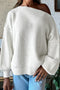 Heavy Ribbed Knit Exposed Seam Slouchy Sweater