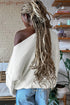 Heavy Ribbed Knit Exposed Seam Slouchy Sweater