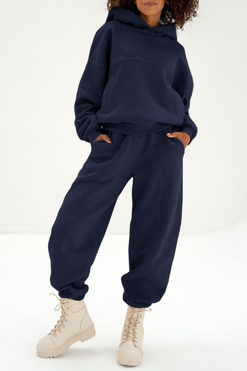 Heavyweight Fleece Hoodie And Seamed Jogger Set