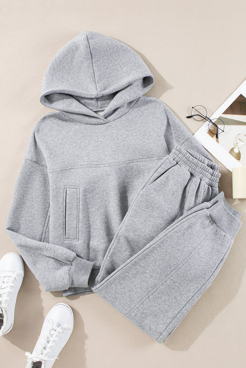 Heavyweight Fleece Hoodie And Seamed Jogger Set