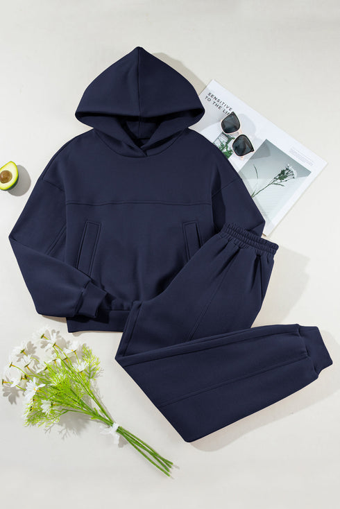 Heavyweight Fleece Hoodie And Seamed Jogger Set