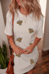 Heifer Patched Crewneck Shift T Shirt Graphic Dress