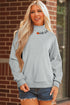 Hello Embroidered Pumpkin Graphic Mock Neck Sweatshirt
