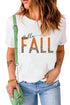Hello Fall Leopard Fun Graphic T Shirt
