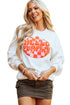 Hello Pumpkin Checkered Graphic Crew Neck Sweatshirt