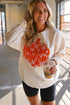 Hello Pumpkin Checkered Graphic Crew Neck Sweatshirt