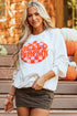 Hello Pumpkin Checkered Graphic Crew Neck Sweatshirt