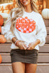 Hello Pumpkin Checkered Graphic Crew Neck Sweatshirt