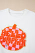 Hello Pumpkin Checkered Graphic Crew Neck Sweatshirt