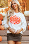 Hello Pumpkin Checkered Graphic Crew Neck Sweatshirt