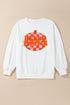 Hello Pumpkin Checkered Graphic Crew Neck Sweatshirt