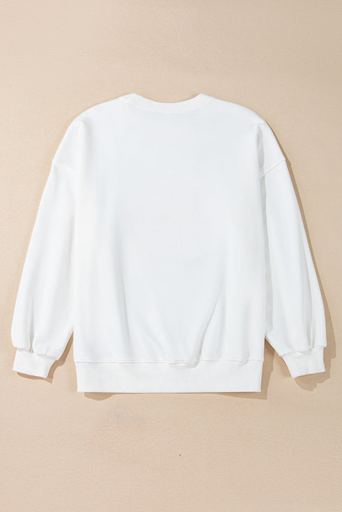 Hello Pumpkin Checkered Graphic Crew Neck Sweatshirt