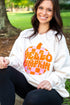 Hello Pumpkin Checkered Graphic Crew Neck Sweatshirt