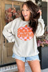 Hello Pumpkin Checkered Graphic Crew Neck Sweatshirt