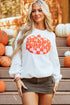Hello Pumpkin Checkered Graphic Crew Neck Sweatshirt