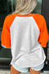 Hello Pumpkin Patch Letter Graphic Bubble Sleeve Raglan Top