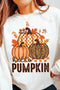 Hello Pumpkin Seasonal Graphic Crew Neck Sweatshirt