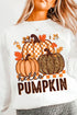 Hello Pumpkin Seasonal Graphic Crew Neck Sweatshirt