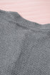 Henley Button Placket Side Slit Drop Shoulder Pullover Knit Sweater