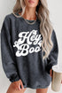 Hey Boo Ghost Graphic Corduroy Textured Oversized Sweatshirt