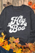 Hey Boo Ghost Graphic Corduroy Textured Oversized Sweatshirt