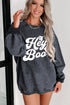 Hey Boo Ghost Graphic Corduroy Textured Oversized Sweatshirt