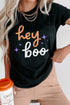 Hey Boo Slogan Round Neck T Shirt
