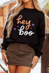 Hey Boo Themed Graphic Playful Americana Layering Sweatshirt