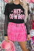 Hey Cowboy Western Graphic Short Sleeve Crew Neck Tee