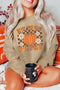Hey There Pumpkin Checkered Graphic Crew Sweatshirt