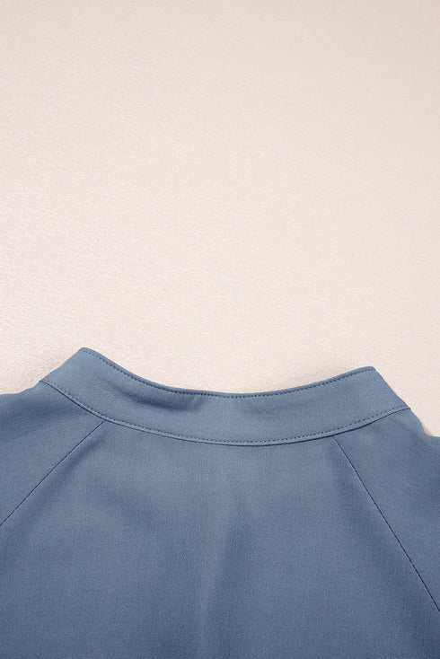 Hidden Button Short Sleeve Ruffle Tiered A-Line Maxi Dress