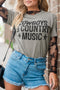 High Cowboys & Country Music Graphic Crew Neck T Shirt