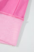 High Low Color Block Patchwork Long Sleeve Short Sets
