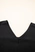 High Low Hem V Neck Cuffed Sleeve Plus Size Tee
