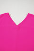High Low Hem V Neck Cuffed Sleeve Plus Size Tee