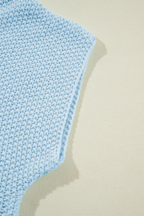 High Neck Bat Short Sleeve Sweater