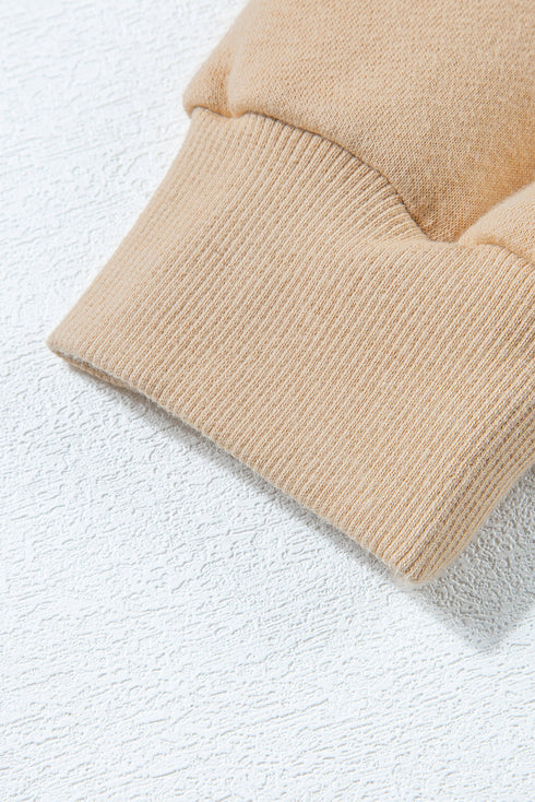 High Neck Buttoned Placket Fleece Lounge Set