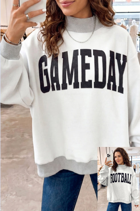 High Neck Double Side Printed Reversible Sweatshirt